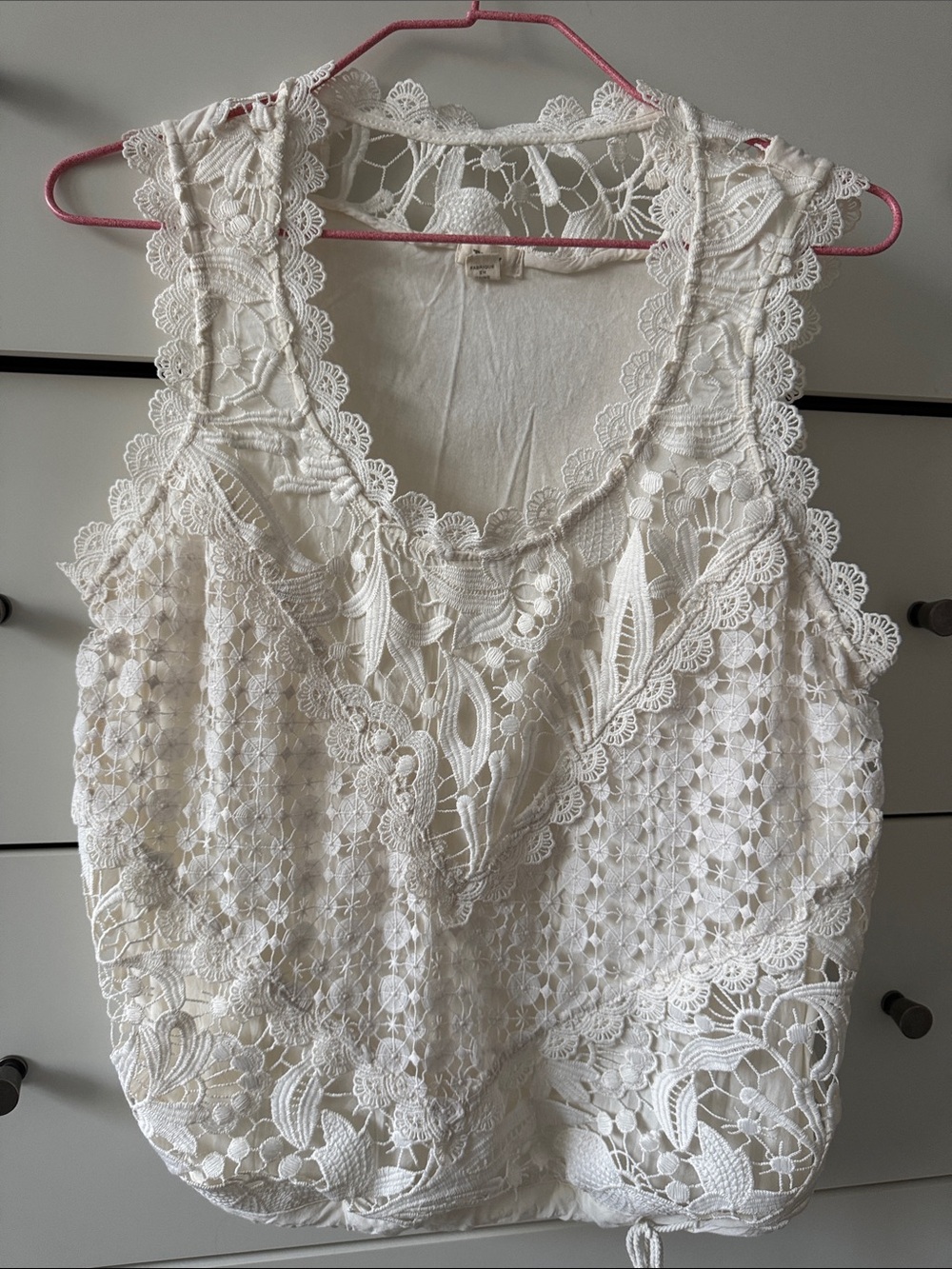 Ivory Lace Crochet Tank Top